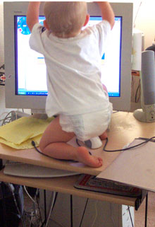 over the monitor